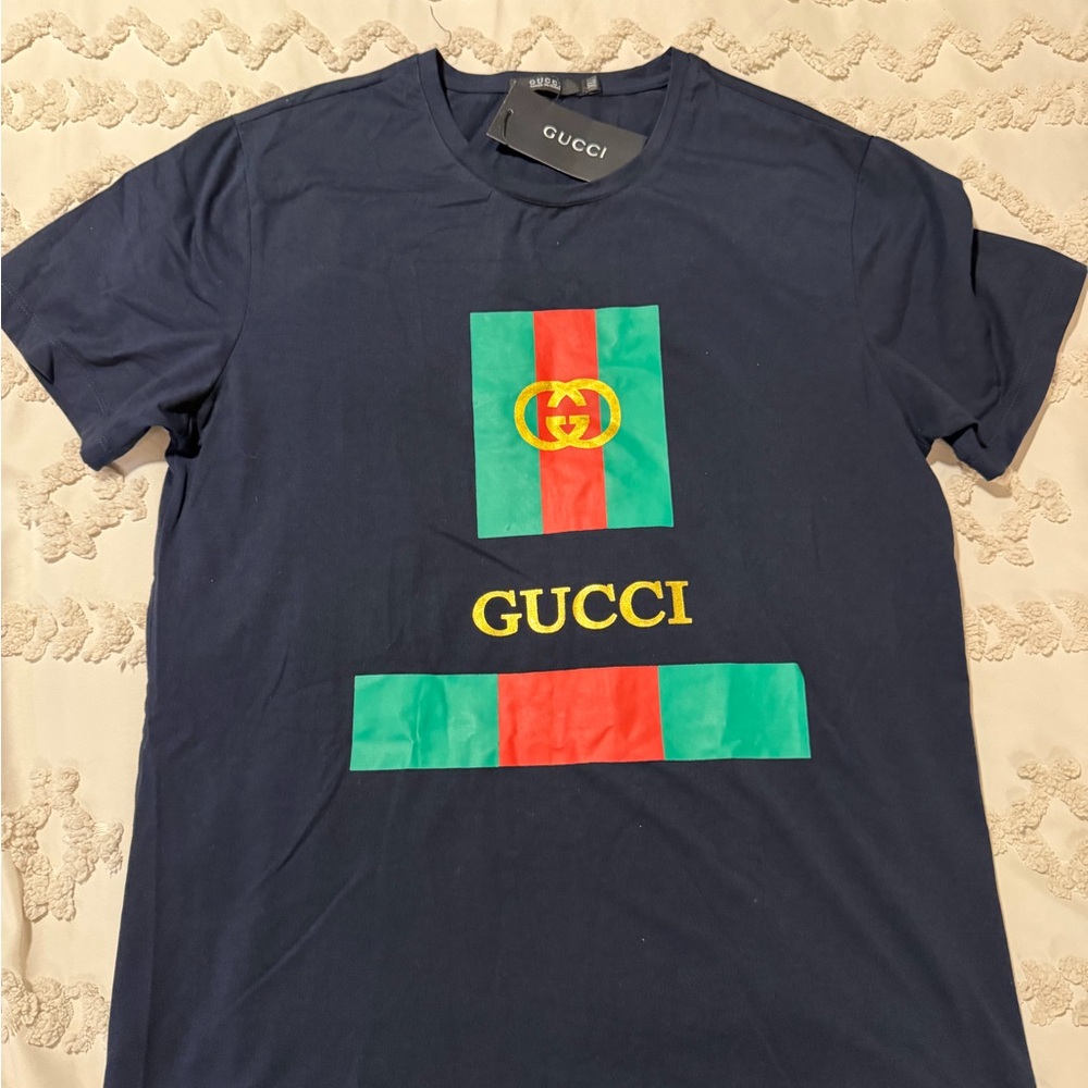 Navy Tee with Vibrant Logo
